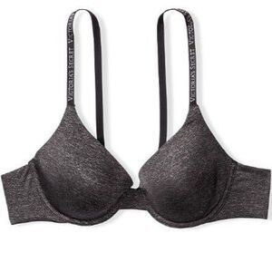 Victoria’s Secret Lightly Lined T-Shirt Bra 34DDD F Dark Grey Gray Heathered